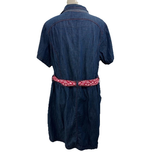 Joe Browns Belted Denim Button Dress Womens Sz 22 Bohemian Short Sleeve - Picture 2 of 12